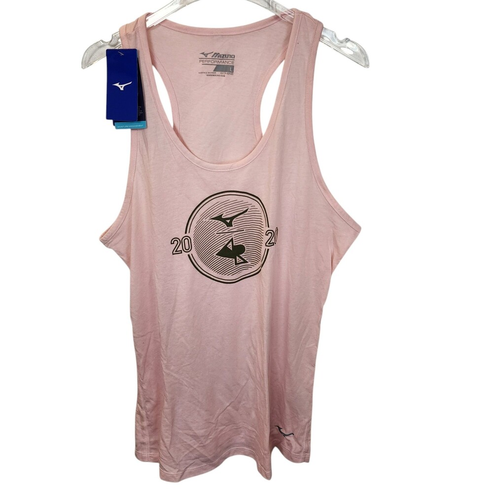 Mizuno Performance Womens Large Crystal Rose Pink Inspire Running Tank Top L NWT